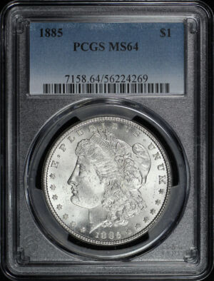 Obverse of this 1885 Morgan Dollar PCGS MS-64