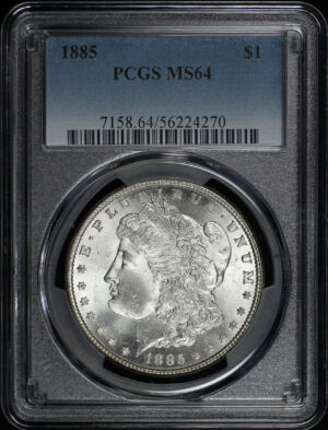 Obverse of this 1885 Morgan Dollar PCGS MS-64