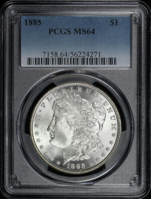 Obverse of this 1885 Morgan Dollar PCGS MS-64