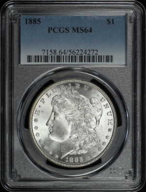 Obverse of this 1885 Morgan Dollar PCGS MS-64
