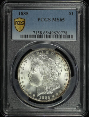 Obverse of this 1885 Morgan Dollar PCGS MS-65