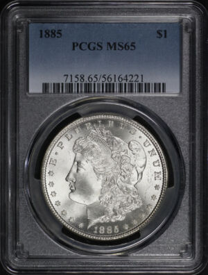 Obverse of this 1885 Morgan Dollar PCGS MS-65