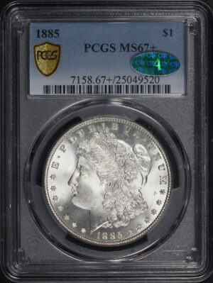 Obverse of this 1885 Morgan Dollar PCGS MS-67+ CAC