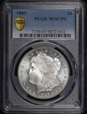 Obverse of this 1885 Morgan Dollar PCGS MS-67 PL