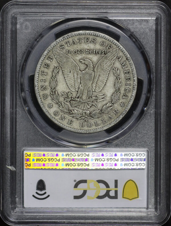 Reverse of this 1885-CC Morgan Dollar PCGS F-12
