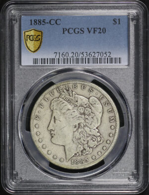 Obverse of this 1885-CC Morgan Dollar PCGS VF-20