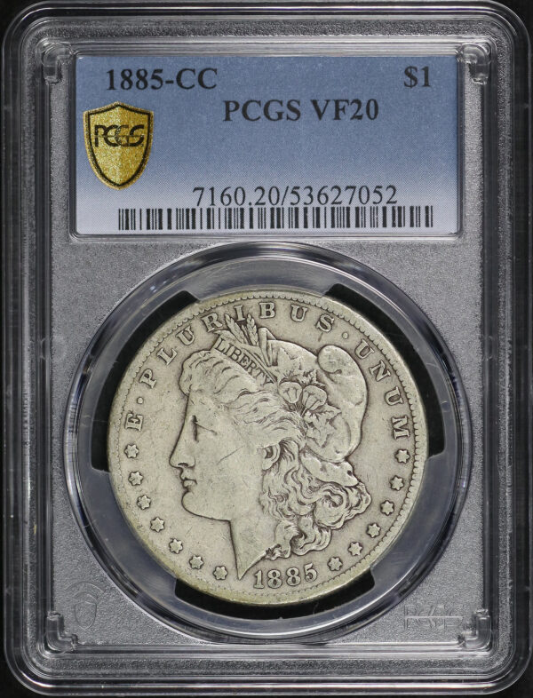 Obverse of this 1885-CC Morgan Dollar PCGS VF-20