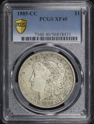 Obverse of this 1885-CC Morgan Dollar PCGS XF-40