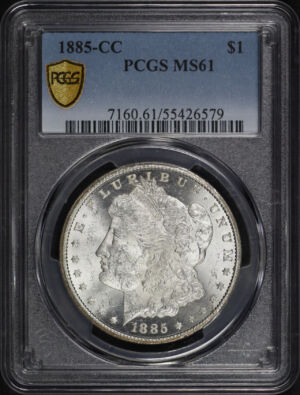 Obverse of this 1885-CC Morgan Dollar PCGS MS-61
