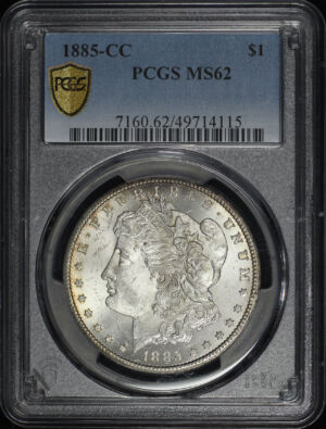 Obverse of this 1885-CC Morgan Dollar PCGS MS-62