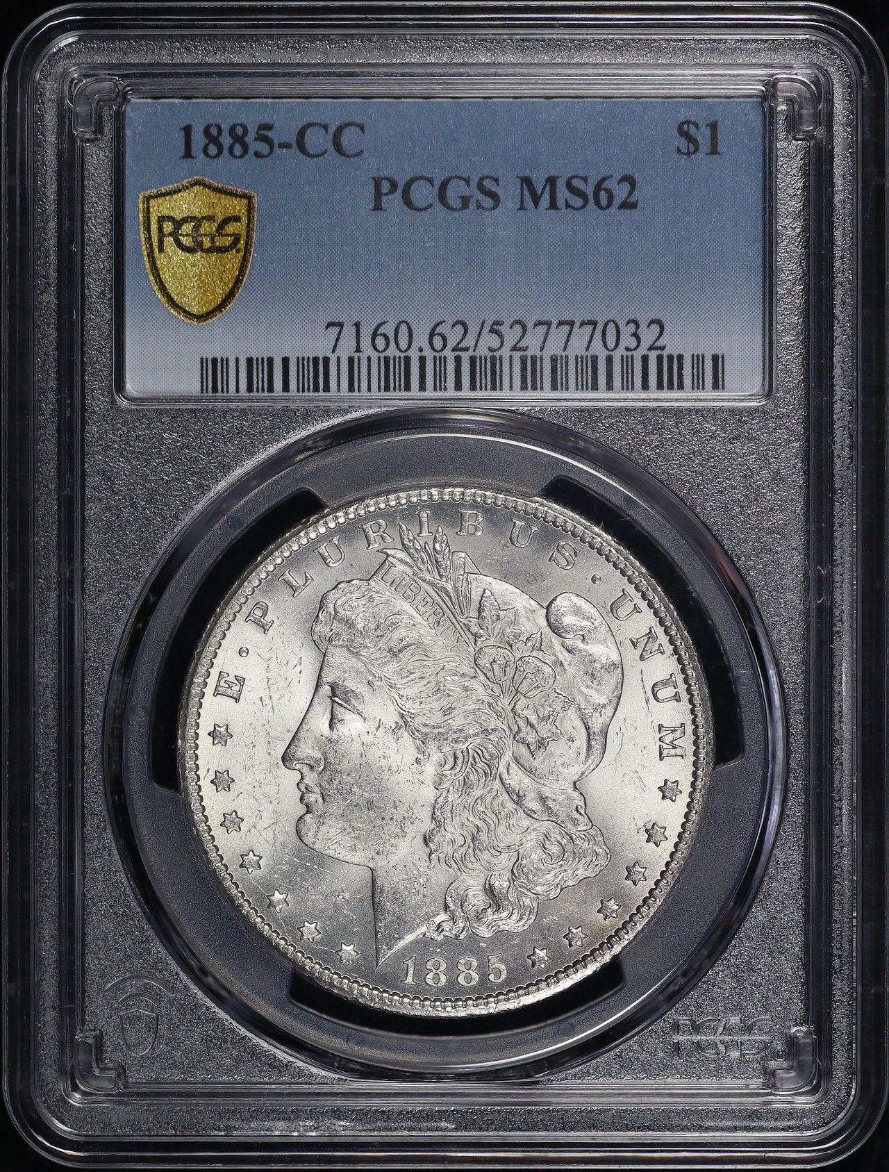 Obverse of this 1885-CC Morgan Dollar PCGS MS-62