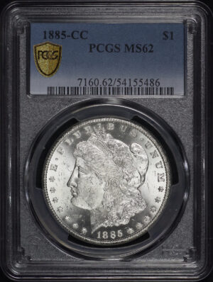 Obverse of this 1885-CC Morgan Dollar PCGS MS-62