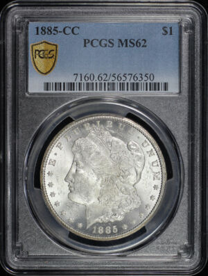 Obverse of this 1885-CC Morgan Dollar PCGS MS-62