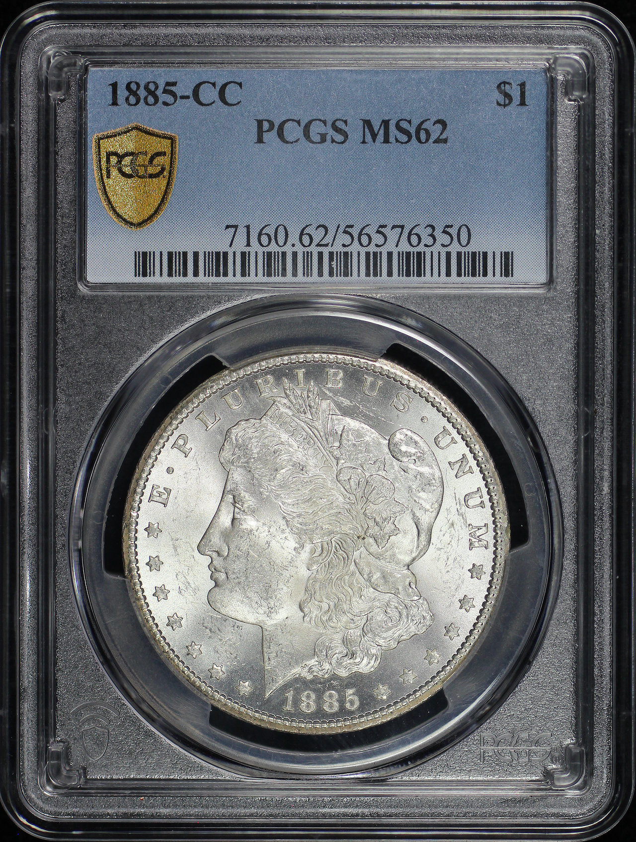 Obverse of this 1885-CC Morgan Dollar PCGS MS-62