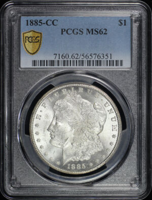 Obverse of this 1885-CC Morgan Dollar PCGS MS-62
