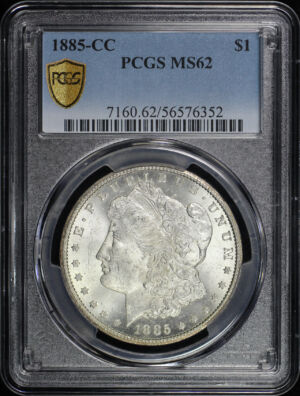 Obverse of this 1885-CC Morgan Dollar PCGS MS-62