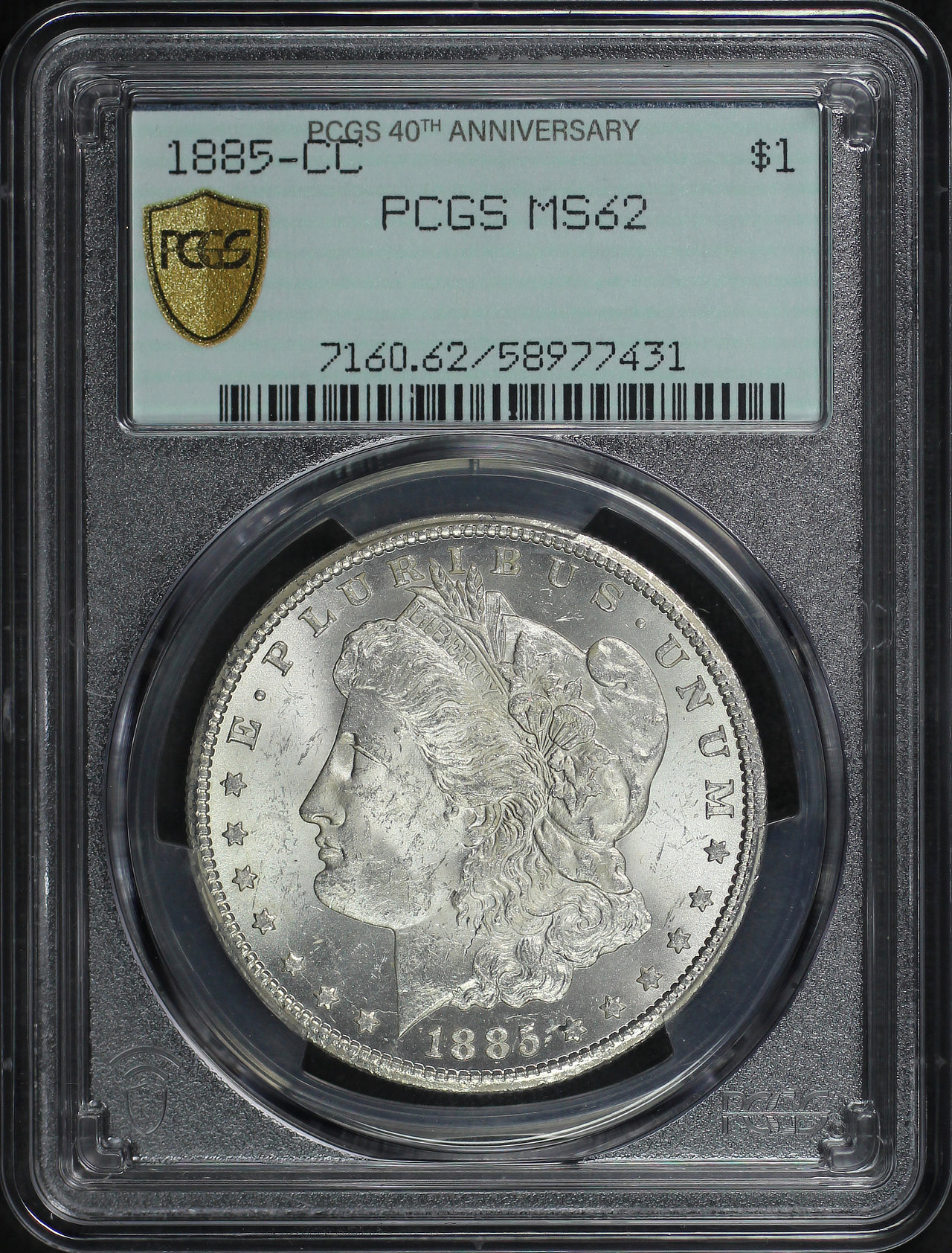 Obverse of this 1885-CC Morgan Dollar PCGS MS-62