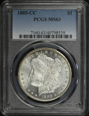 Obverse of this 1885-CC Morgan Dollar PCGS MS-63