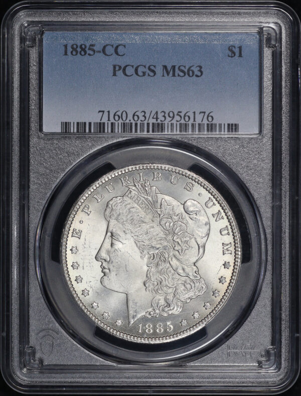 Obverse of this 1885-CC Morgan Dollar PCGS MS-63