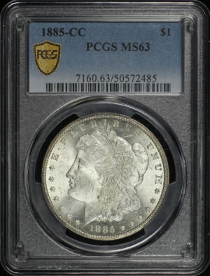 Obverse of this 1885-CC Morgan Dollar PCGS MS-63