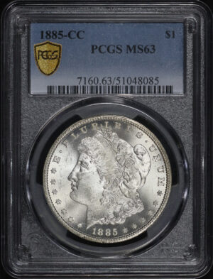 Obverse of this 1885-CC Morgan Dollar PCGS MS-63