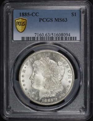 Obverse of this 1885-CC Morgan Dollar PCGS MS-63