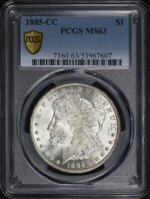 Obverse of this 1885-CC Morgan Dollar PCGS MS-63