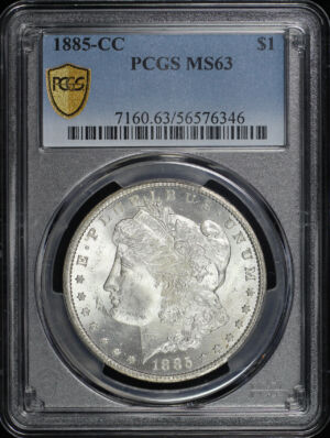 Obverse of this 1885-CC Morgan Dollar PCGS MS-63