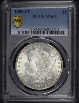 Obverse of this 1885-CC Morgan Dollar PCGS MS-63