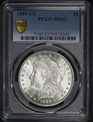 Obverse of this 1885-CC Morgan Dollar PCGS MS-63