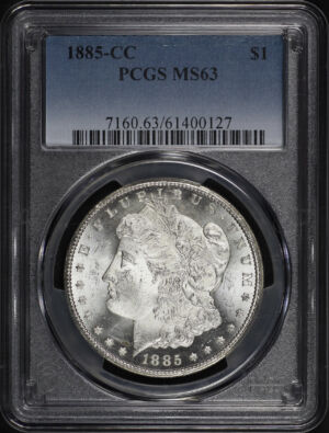 Obverse of this 1885-CC Morgan Dollar PCGS MS-63