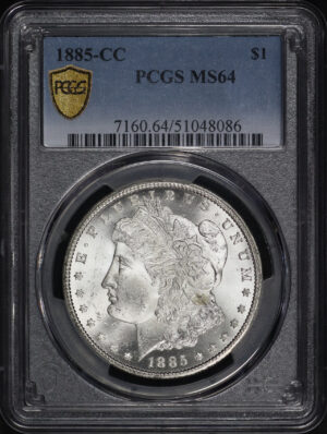 Obverse of this 1885-CC Morgan Dollar PCGS MS-64