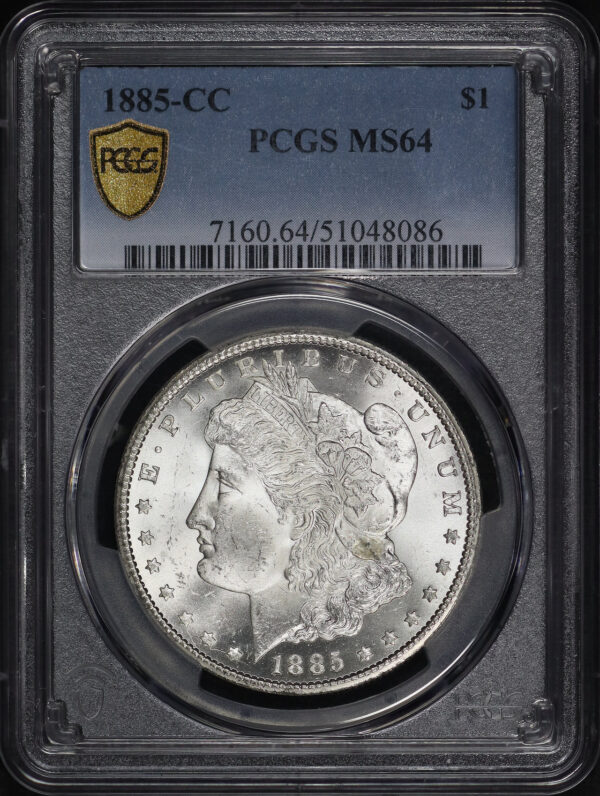 Obverse of this 1885-CC Morgan Dollar PCGS MS-64