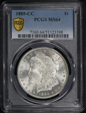 Obverse of this 1885-CC Morgan Dollar PCGS MS-64