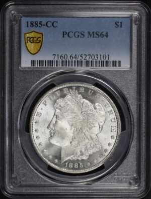 Obverse of this 1885-CC Morgan Dollar PCGS MS-64