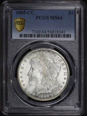 Obverse of this 1885-CC Morgan Dollar PCGS MS-64