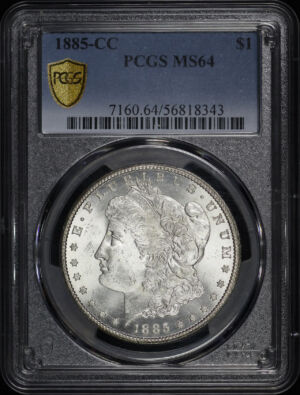 Obverse of this 1885-CC Morgan Dollar PCGS MS-64