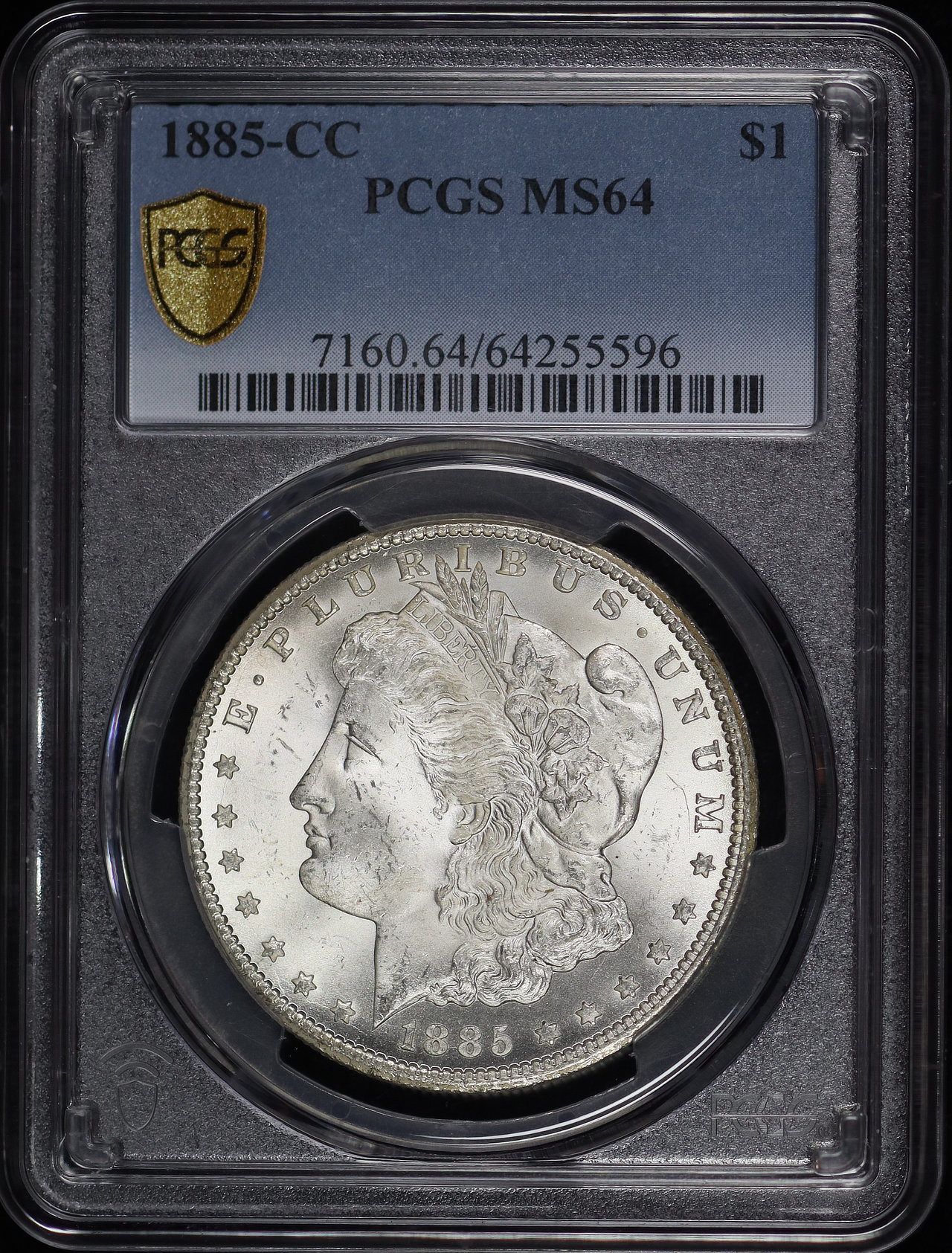 Obverse of this 1885-CC Morgan Dollar PCGS MS-64