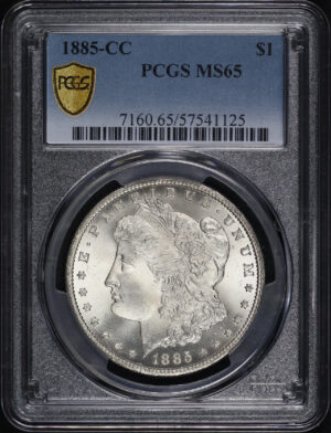 Obverse of this 1885-CC Morgan Dollar PCGS MS-65