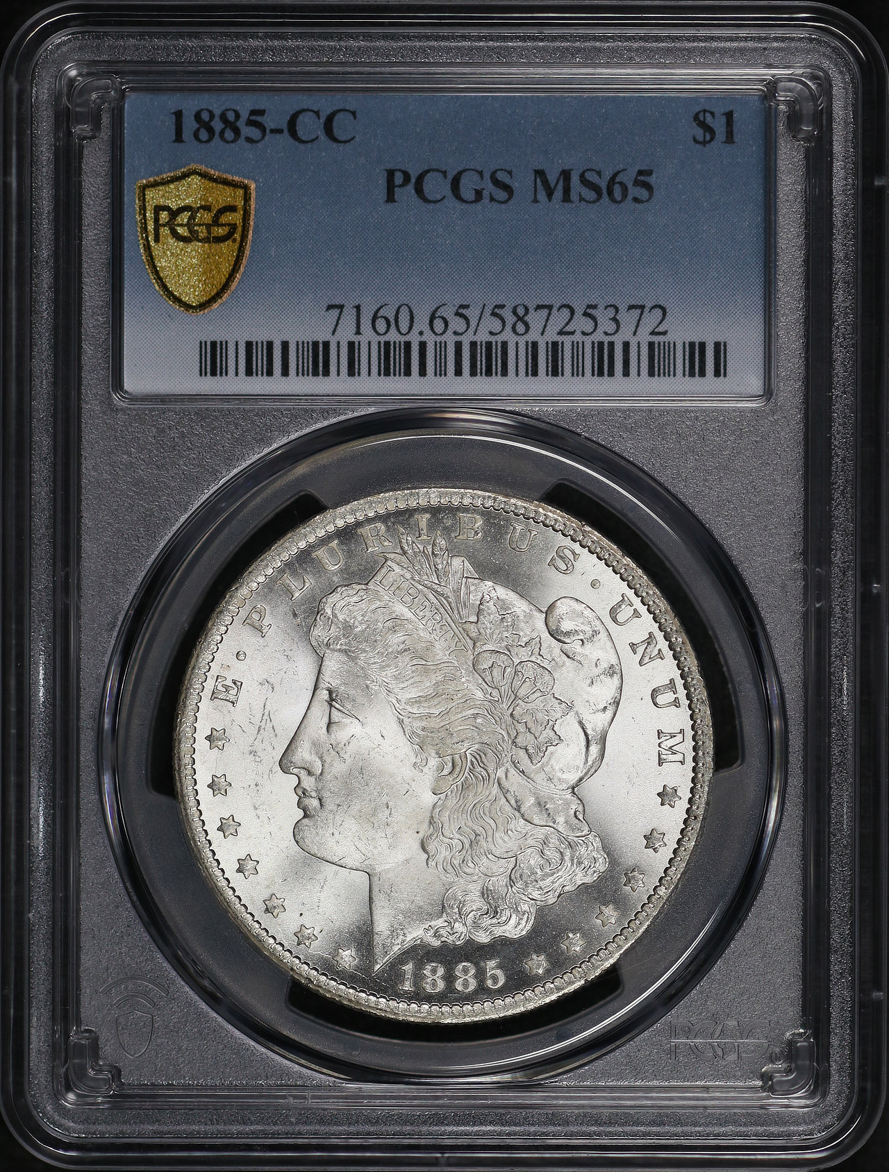 Obverse of this 1885-CC Morgan Dollar PCGS MS-65