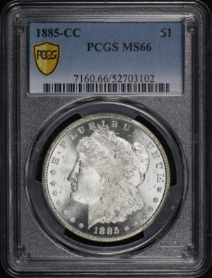 Obverse of this 1885-CC Morgan Dollar PCGS MS-66