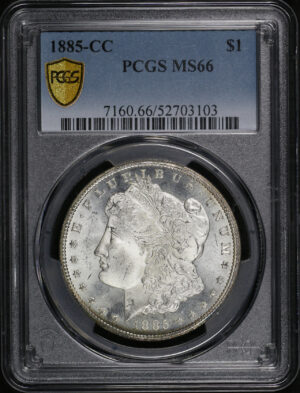 Obverse of this 1885-CC Morgan Dollar PCGS MS-66