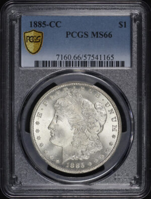 Obverse of this 1885-CC Morgan Dollar PCGS MS-66