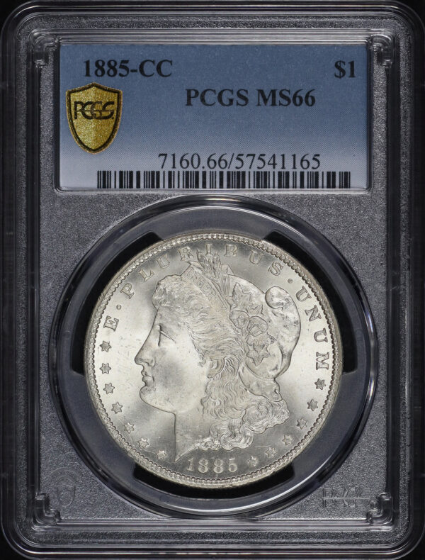 Obverse of this 1885-CC Morgan Dollar PCGS MS-66