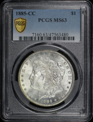 Obverse of this 1885-CC Morgan Dollar PCGS MS-63