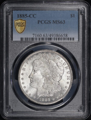 Obverse of this 1885-CC Morgan Dollar PCGS MS-63