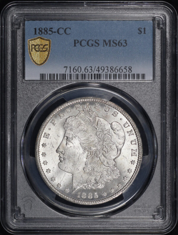 Obverse of this 1885-CC Morgan Dollar PCGS MS-63