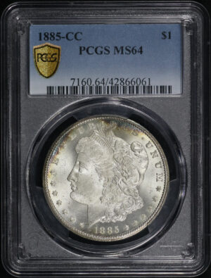 Obverse of this 1885-CC Morgan Dollar PCGS MS-64