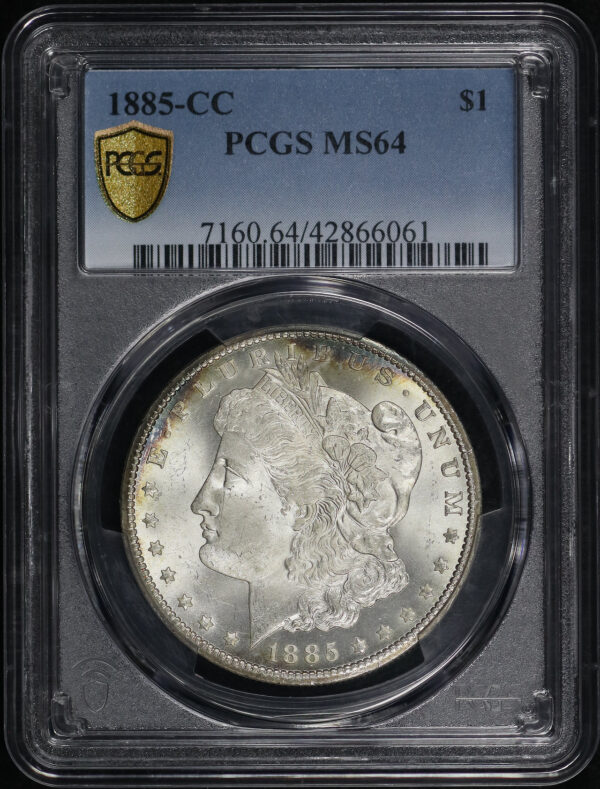 Obverse of this 1885-CC Morgan Dollar PCGS MS-64