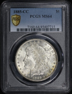 Obverse of this 1885-CC Morgan Dollar PCGS MS-64